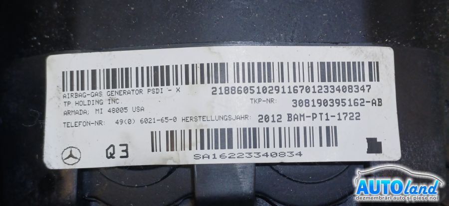 Airbag Sofer MERCEDES-BENZ A-class (W176) 2012-2015 Cod 306998410 