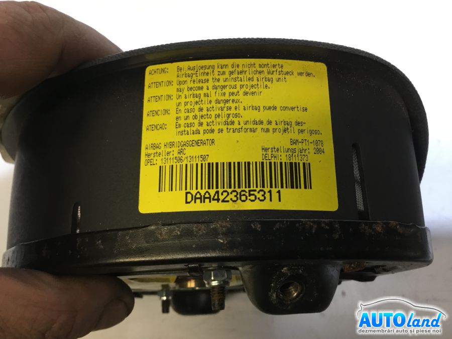 Airbag Sofer OPEL CORSA C (F08,F68) 2000-2025 Cod 18111373 