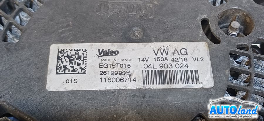 Alternator AUDI A4 Avant (B9 8W, facelift 2018) 2018-2019 Cod 04L903024 