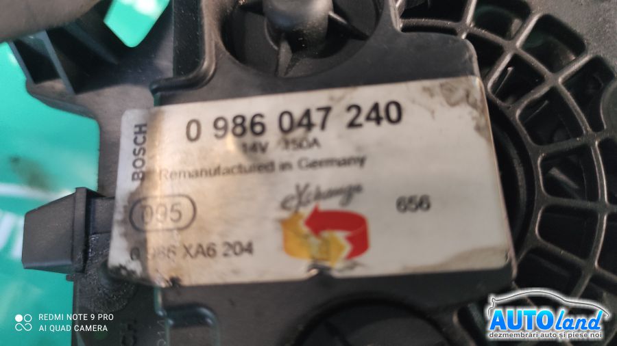 Alternator BMW 3 (E90) 2005-2025 Cod 0986047240 