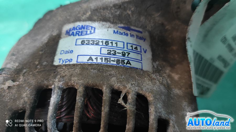 Alternator FIAT BRAVA (182) 1995-2001 Cod 63321611 