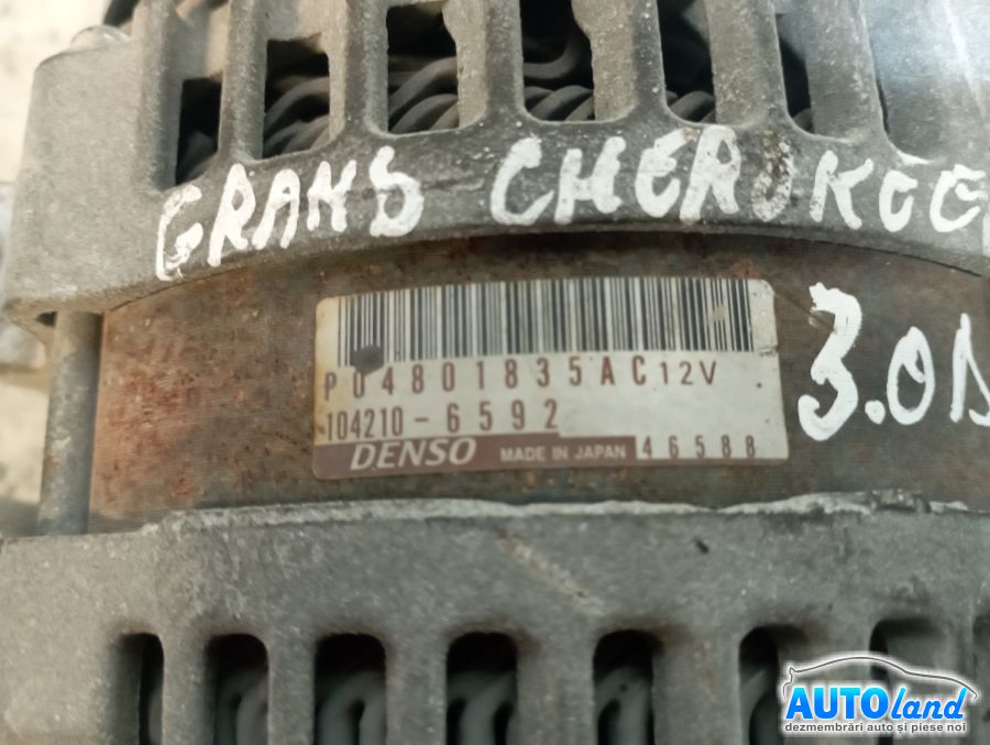 Alternator JEEP GRAND CHEROKEE III 2003-2026 Cod 1042106592 
