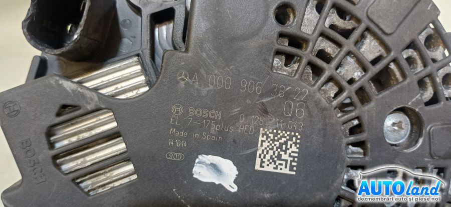 Alternator MERCEDES-BENZ A-class (W176, facelift 2015) 2015-2018 Cod A0009063822 