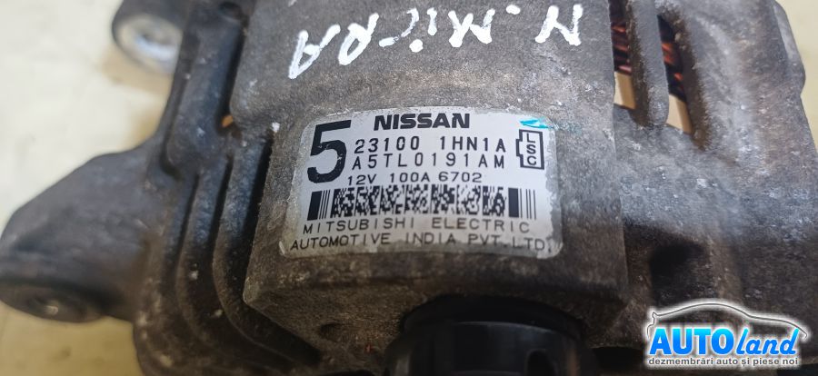 Alternator NISSAN MICRA IV (K13) 2010-2025 Cod 231001HN1A 