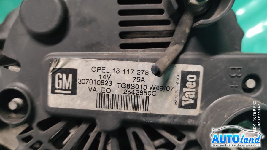 Alternator OPEL CORSA C (F08,F68) 2000-2025 Cod 13117278 