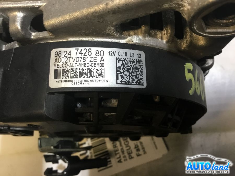 Alternator PEUGEOT 5008 2009-2025 Cod 9824742880 