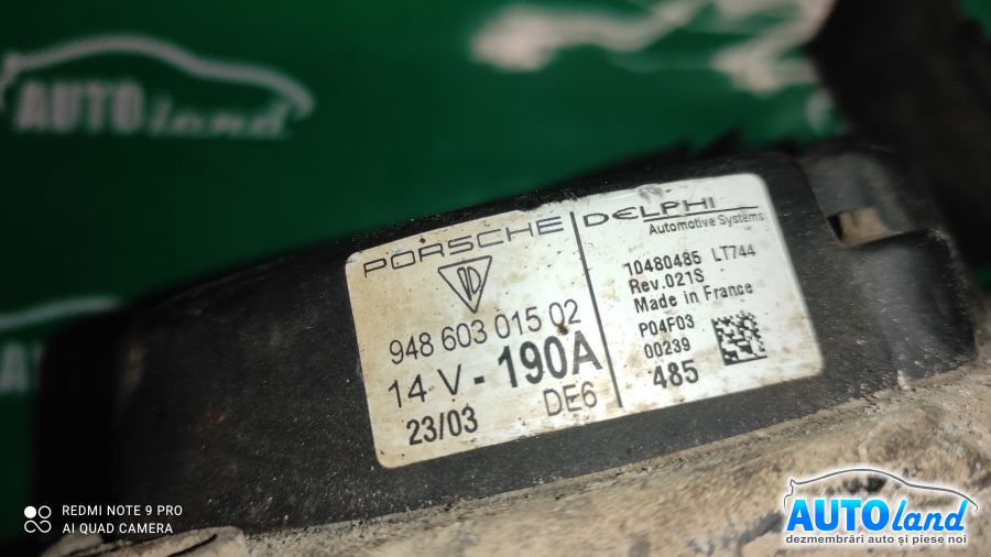 Alternator PORSCHE CAYENNE (955) 2002-2025 Cod 94860301502 