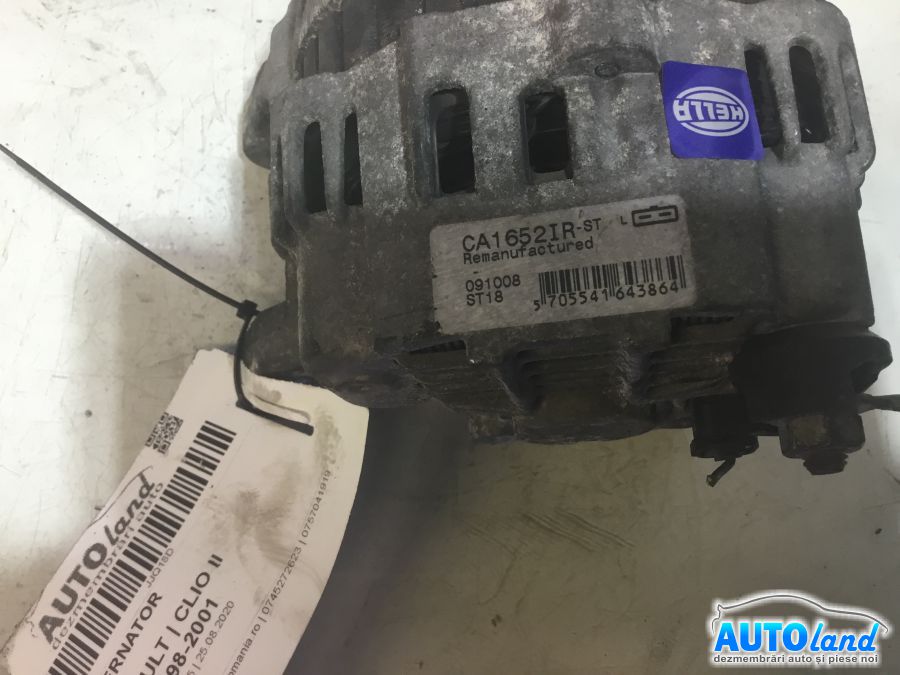 Alternator RENAULT CLIO II 1998-2001 Cod CA1652IRST 