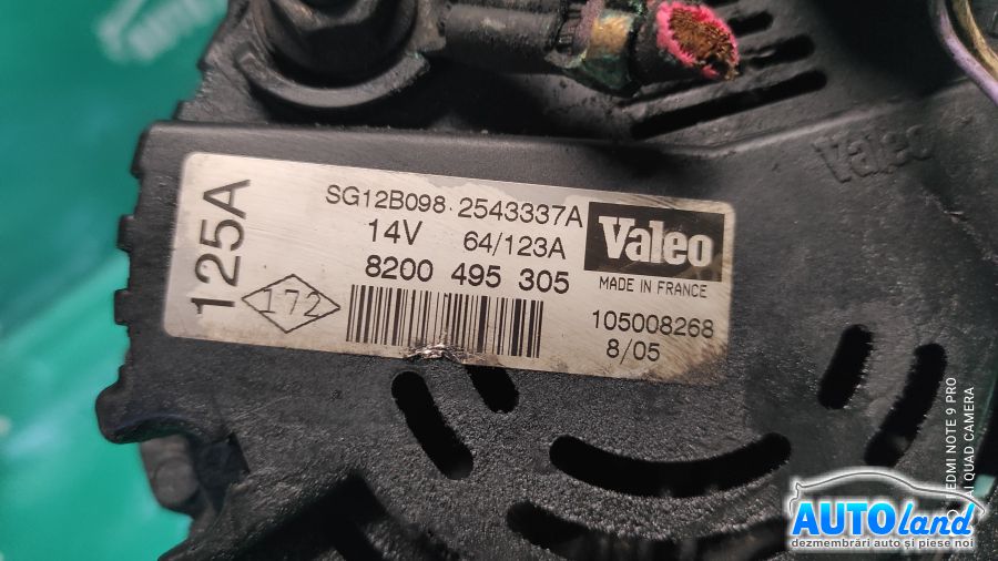 Alternator RENAULT MEGANE II (BM0/1_,CM0/1_) 2002-2025 Cod 8200495305 