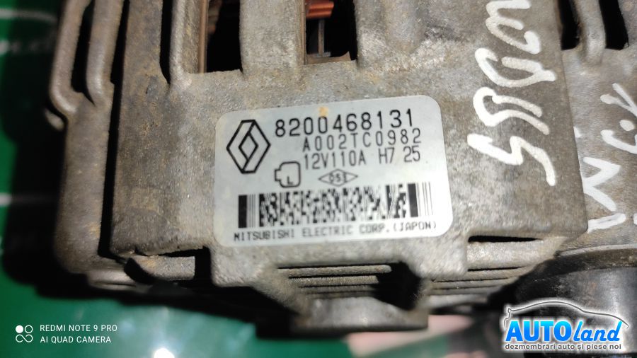 Alternator RENAULT MODUS (F/JP0_) 2004-2025 Cod 8200468131 