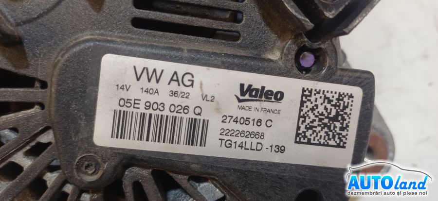 Alternator SEAT IBIZA VI (facelift 2021) 2021-2026 Cod 05E903026Q 
