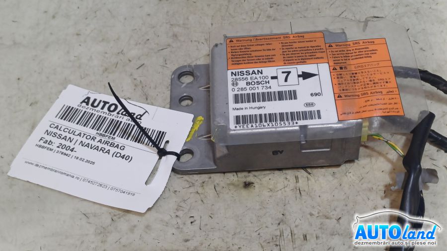 Calculator Airbag NISSAN NAVARA (D40) 2004-2025 Cod 0285001734 