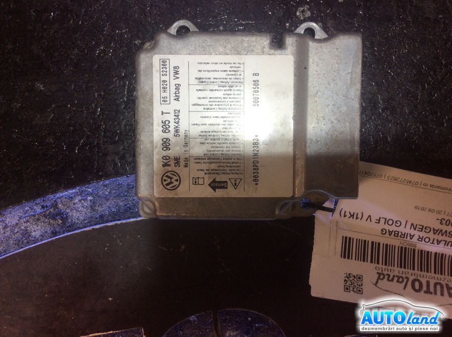 Calculator Airbag VOLKSWAGEN GOLF V (1K1) 2003-2025 Cod 1K0909605T 