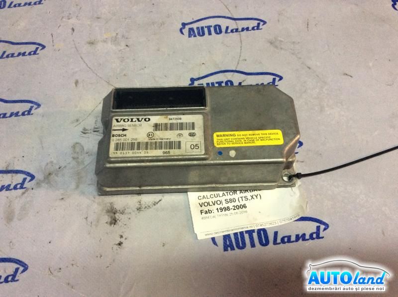 Calculator Airbag VOLVO S80 (TS,XY) 1998-2006 Cod 0285001256 