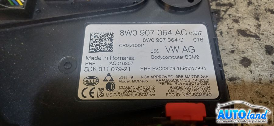 Calculator Confort AUDI A4 Avant (B9 8W) 2015-2018 Cod 8W0907064AC 