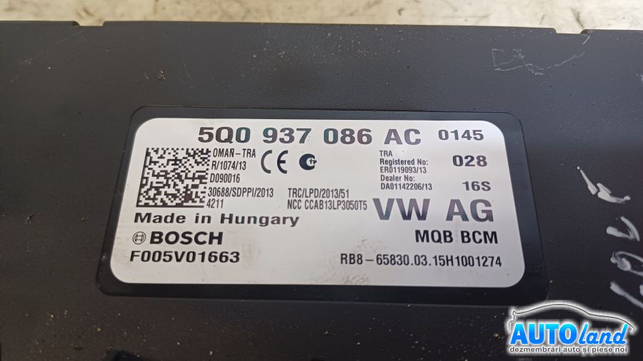 Calculator Confort VOLKSWAGEN Golf VII Variant 2012-2017 Cod 5Q0937086AC 