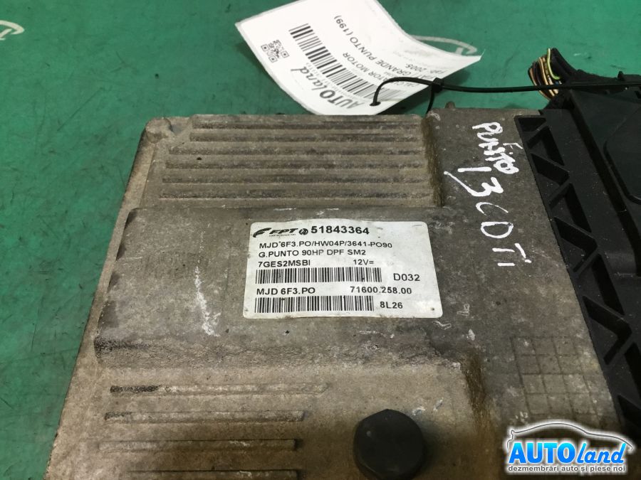 Calculator ECU Motor FIAT GRANDE PUNTO (199) 2005-2025 Cod 51843364 