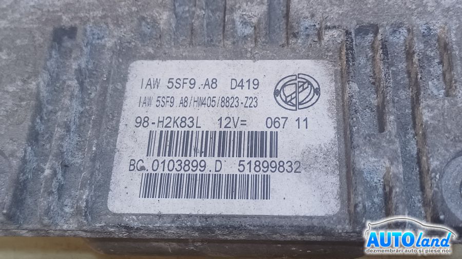 Calculator Ecu Motor FIAT GRANDE PUNTO (199) 2005-2025 Cod 51899832 