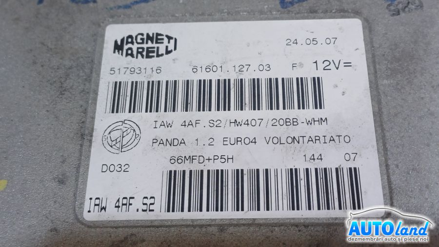 Calculator Ecu Motor FIAT PANDA (169) 2003-2025 Cod 51793116 
