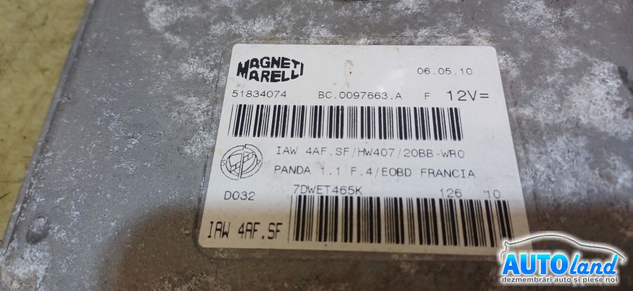 Calculator Ecu Motor FIAT PANDA (169) 2003-2026 Cod 51834074 