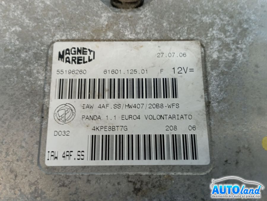 Calculator Ecu Motor FIAT PANDA (169) 2003-2025 Cod 55196260 