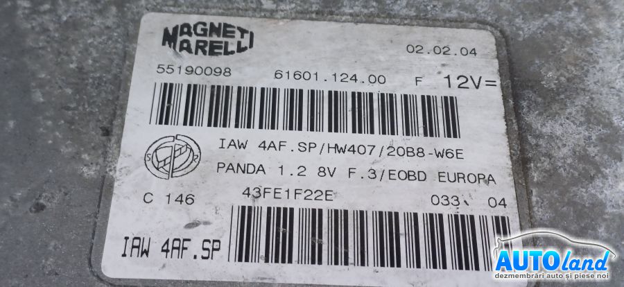 Calculator Ecu Motor FIAT PUNTO (188) 1999-2012 Cod 55190098 