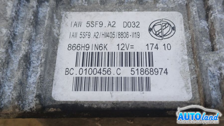 Calculator Ecu Motor FIAT PUNTO EVO Van 2009-2025 Cod 51868974 