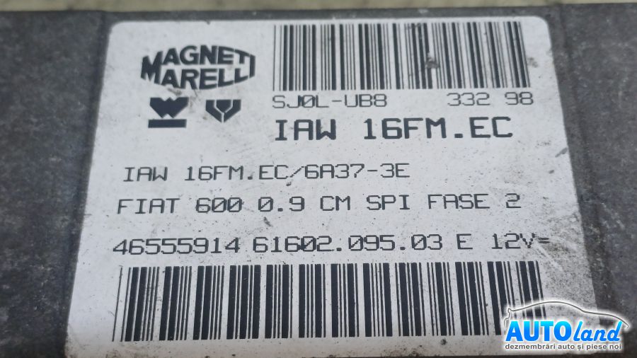 Calculator Ecu Motor FIAT SEICENTO (187) 1998-2025 Cod 46555914 