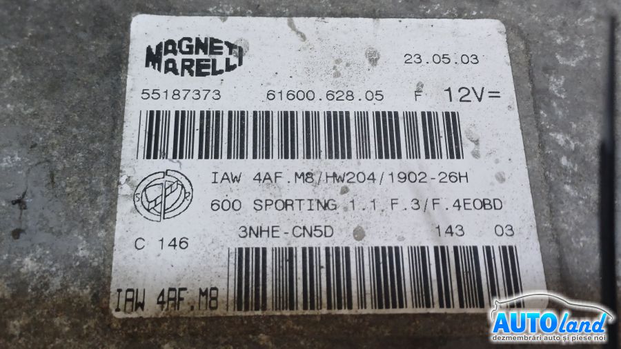 Calculator Ecu Motor FIAT SEICENTO (187) 1998-2025 Cod 55187373 