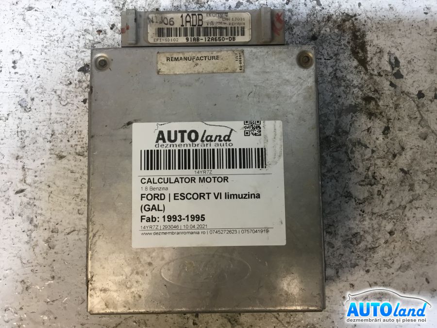 Calculator ECU Motor FORD ESCORT VI limuzina (GAL) 1993-1995 Cod 91AB12A650DB 