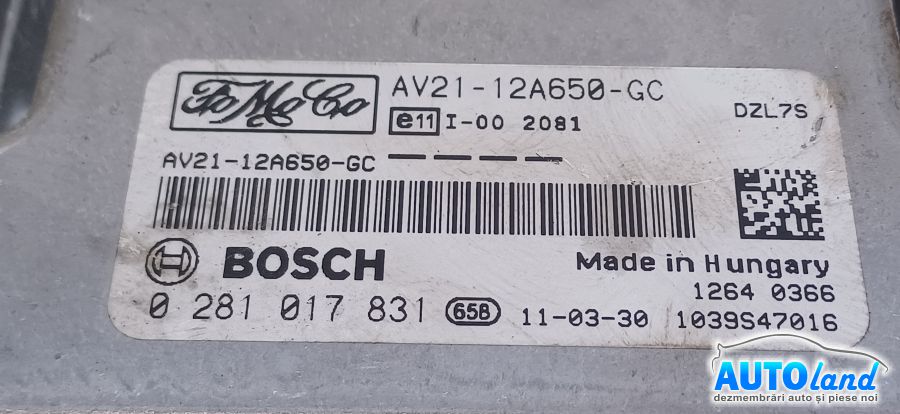 Calculator Ecu Motor FORD FIESTA VI 2008-2025 Cod AV2112A650GC 