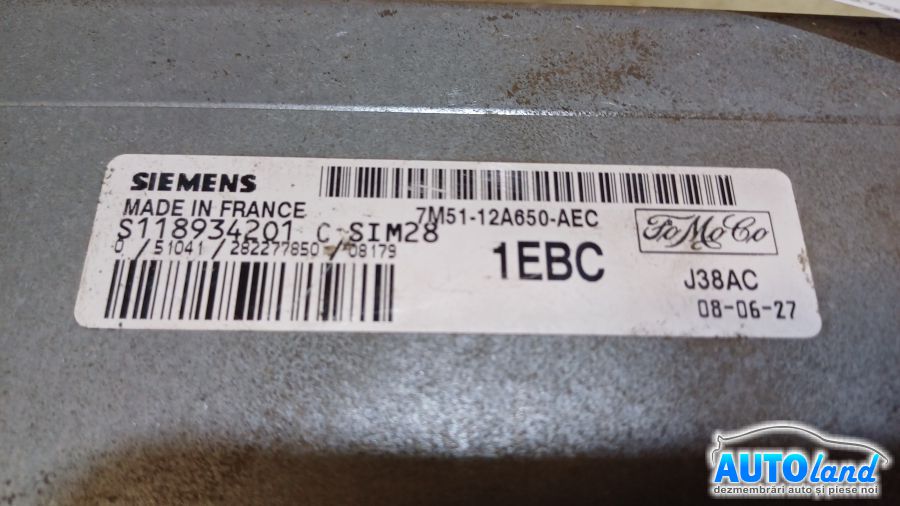 Calculator Ecu Motor FORD FOCUS II (DA_) 2008-2025 Cod 7M5112A650AEC 
