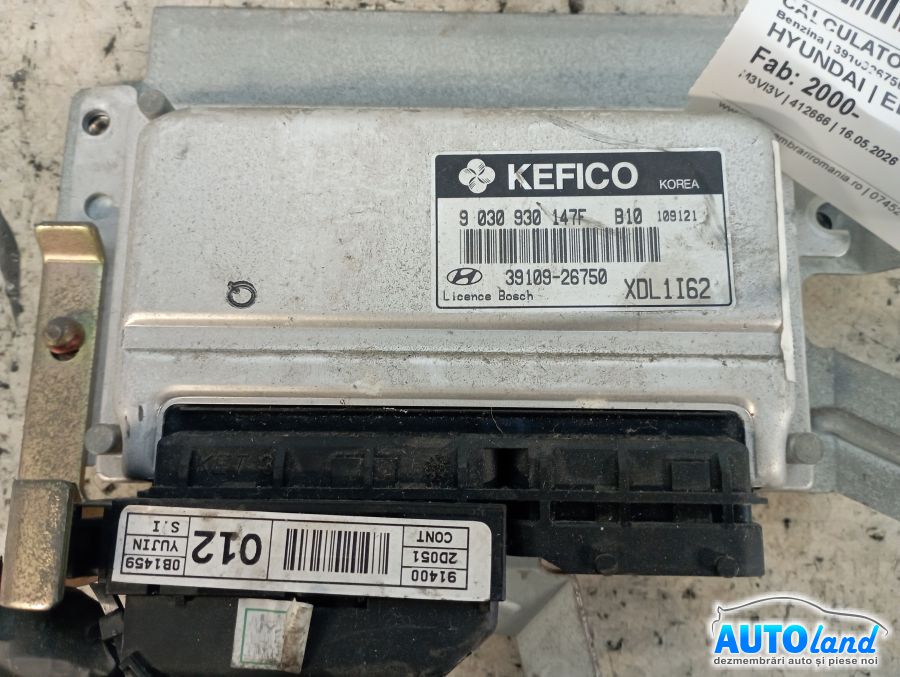 Calculator Ecu Motor HYUNDAI ELANTRA (XD) 2000-2026 Cod 3910926750 