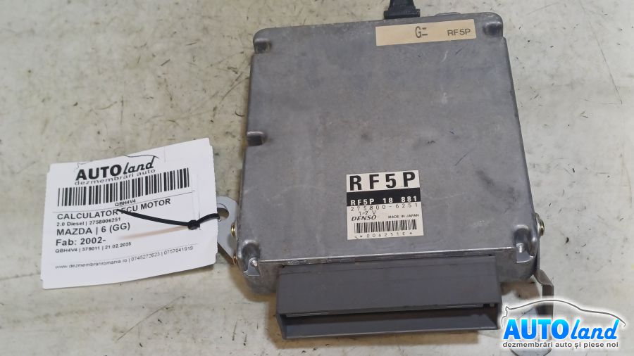 Calculator Ecu Motor MAZDA 6 (GG) 2002-2025 Cod 2758006251 