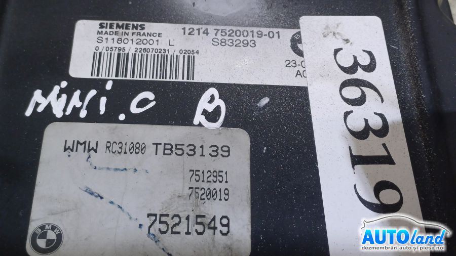 Calculator Ecu Motor MINI MINI (R50,R53) 2001-2025 Cod 7521549 