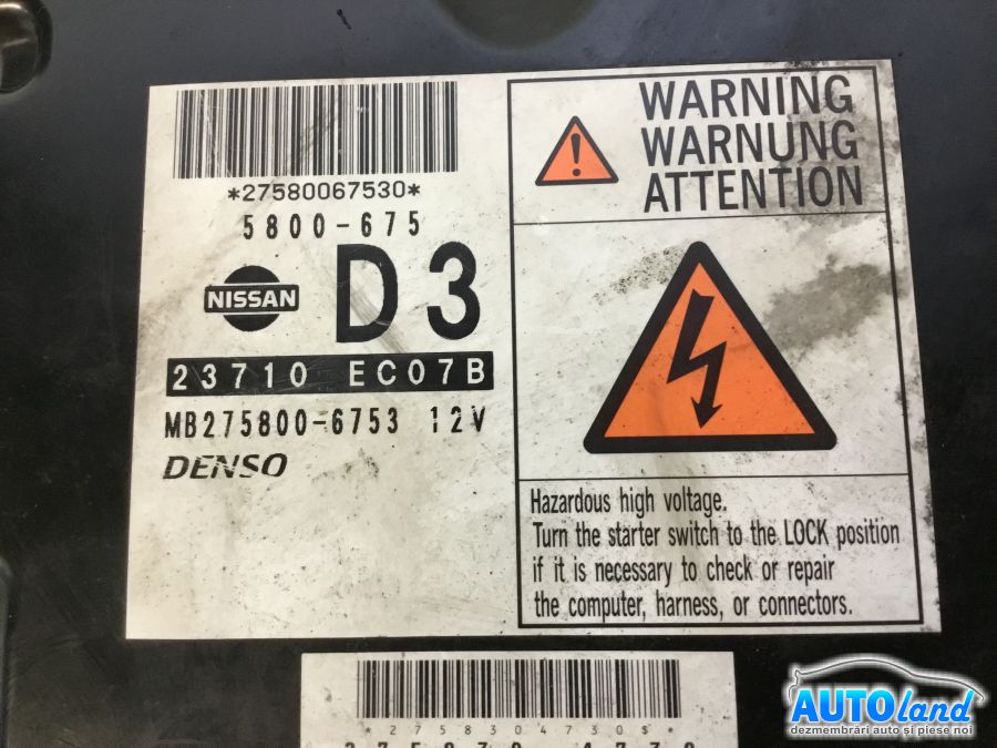 Calculator Ecu Motor NISSAN NAVARA (D40) 2004-2025 Cod 23710EC07B 
