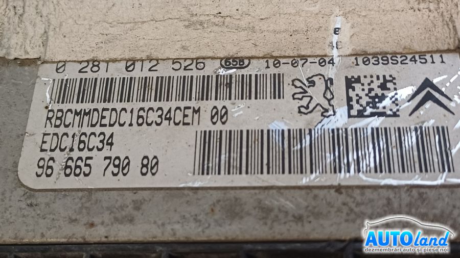Calculator ECU Motor PEUGEOT 206 CC (2D) 2000-2025 Cod 9666579080 