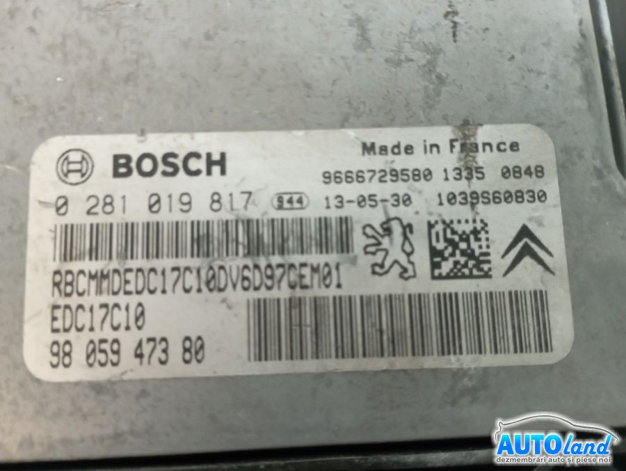 Calculator Ecu Motor PEUGEOT 208 2012-2025 Cod 9805947380 