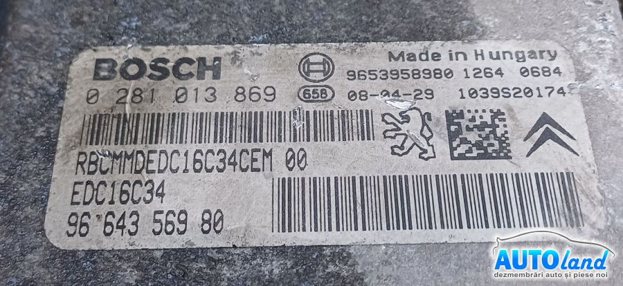 Calculator Ecu Motor PEUGEOT EXPERT Tepee (VF3V_) 2007-2025 Cod 9664356980 