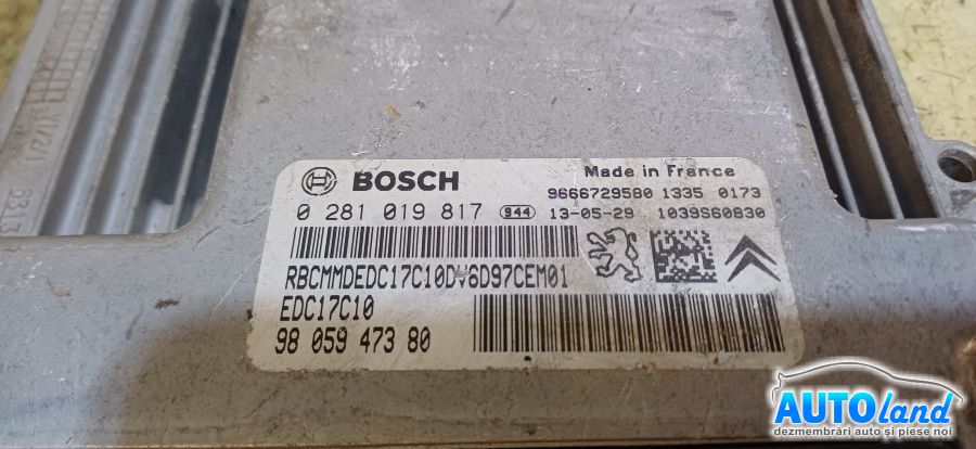 Calculator Ecu Motor PEUGEOT PARTNER Tepee 2008-2025 Cod 9605947380 