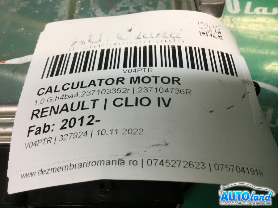 Calculator ECU Motor RENAULT CLIO IV 2012-2025 Cod 237104736R 