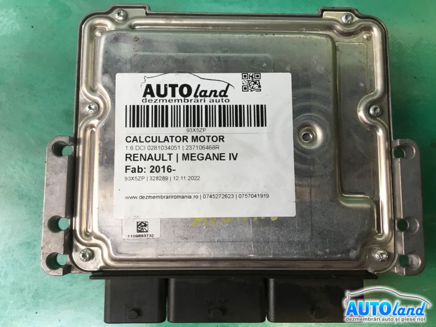 Calculator ECU Motor RENAULT MEGANE IV 2016-2025 Cod 237106468R 