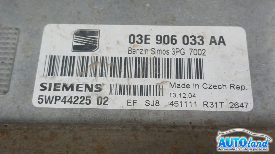 Calculator Ecu Motor SEAT IBIZA IV (6J5,6P1) 2008-2017 Cod 03E906033AA 