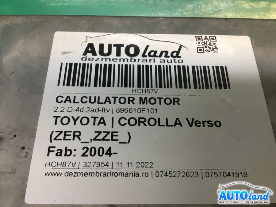 Calculator ECU Motor TOYOTA COROLLA Verso (ZER_,ZZE_) 2004-2025 Cod 896610F101 