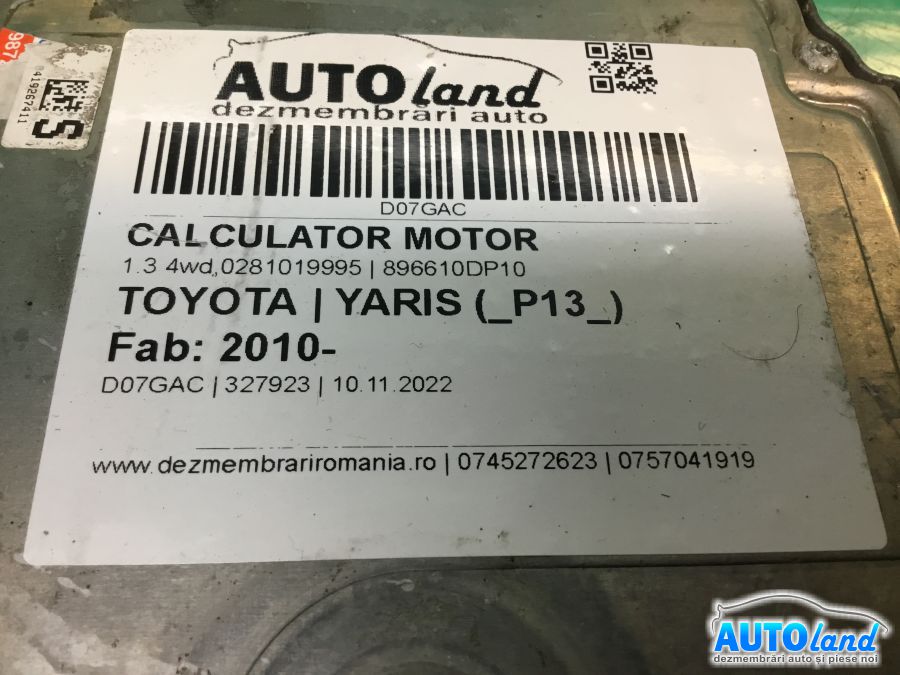 Calculator ECU Motor TOYOTA YARIS (_P13_) 2010-2025 Cod 896610DP10 