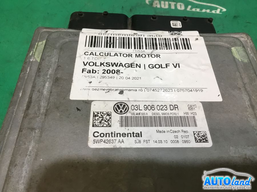 Calculator ECU Motor VOLKSWAGEN GOLF VI 2008-2025 Cod 03L906023DR 