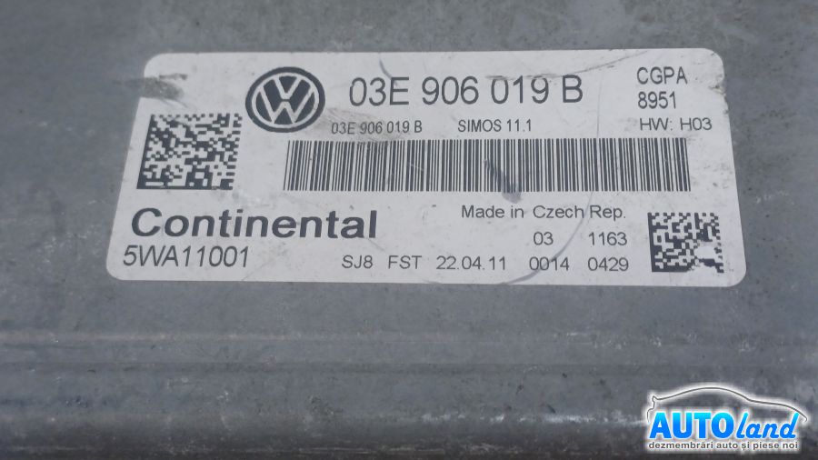 Calculator Ecu Motor VOLKSWAGEN POLO (6R_) 2009-2025 Cod 03E906019B 