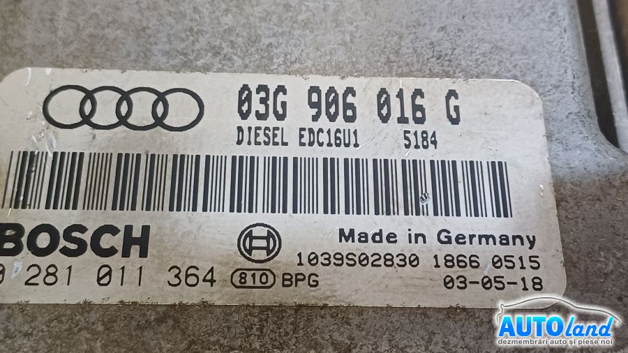 Calculator ECU Motor VOLKSWAGEN TOURAN (1T1,1T2) 2003-2025 Cod 03G906016G 