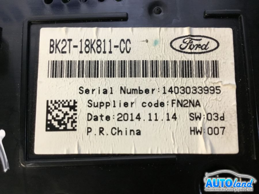 Cd Player Auto FORD TRANSIT CUSTOM 2012-2018 Cod BK2T18K811CC 