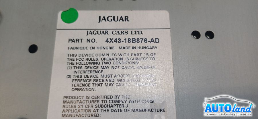 Cd Player Auto JAGUAR S-TYPE (CCX) 1999-2026 Cod 4X4318B876AD 